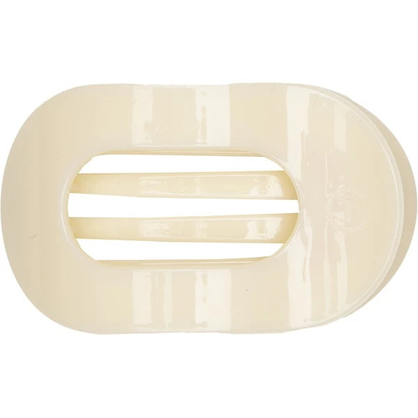 Round Flat Hair Clip - Medium - Almond Beige