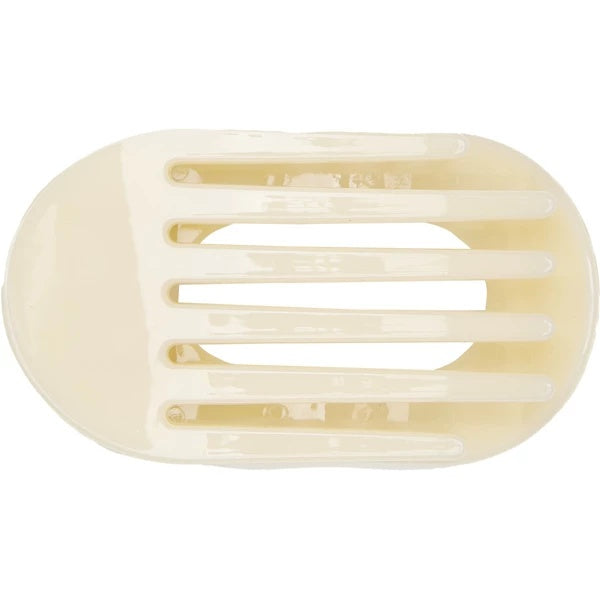 Round Flat Hair Clip - Medium - Almond Beige