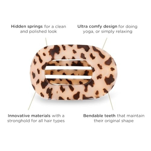 Round Flat Hair Clip - Small - Blonde Tortoise
