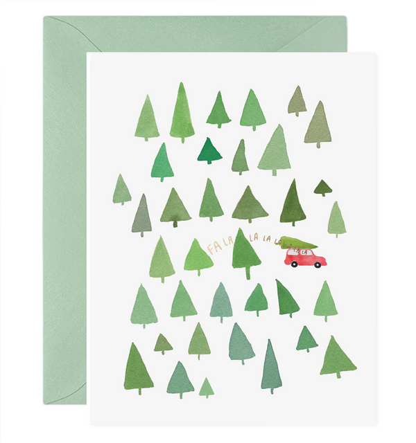 FA LA LA LA TREES CHRISTMAS CARD