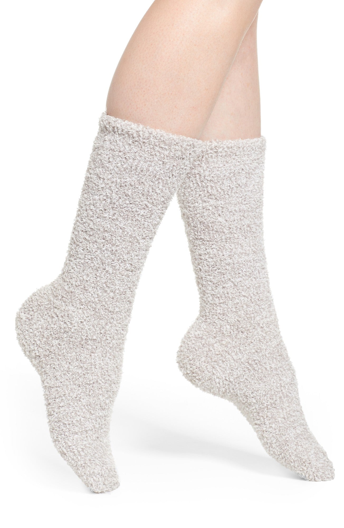 Cozy Chic Womens Heathered Socks - Oyster White