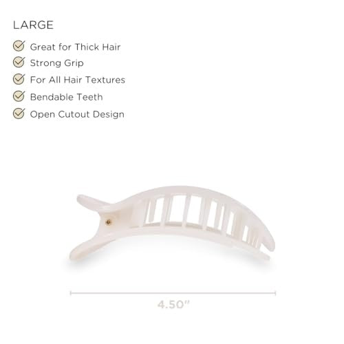 Round Flat hair Clip - Large - Coconut White