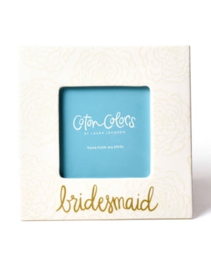 Floral Bridesmaid 7" Square Frame Ecru