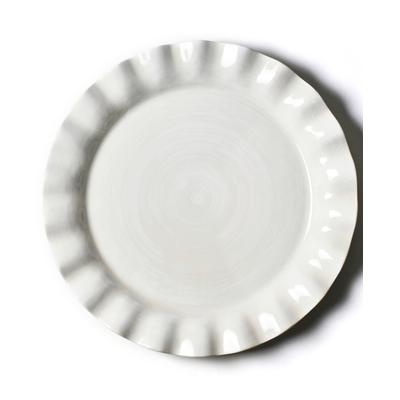 Signature 13" Ruffle Round Platter White