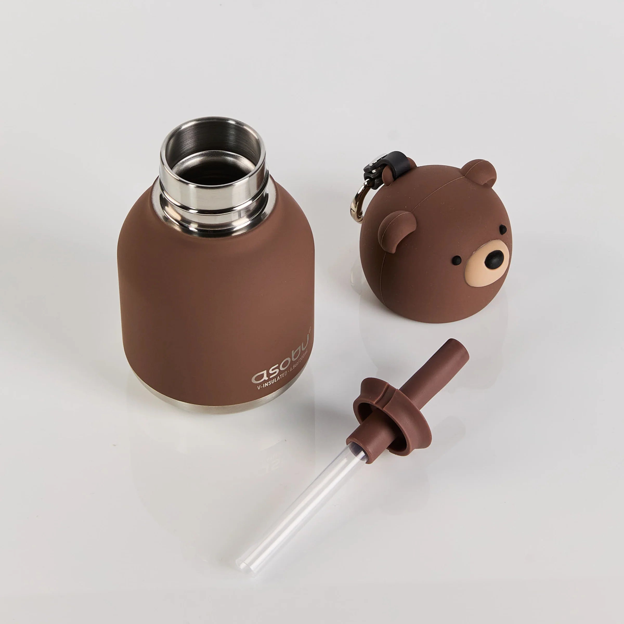 Bag Charm Water Bottle - Brown Bear