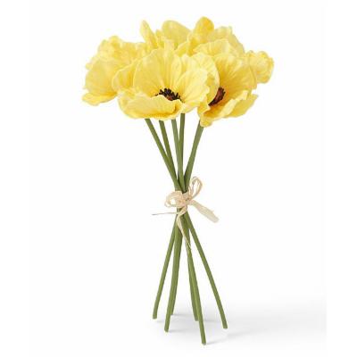 11" Yellow Real Touch Mini Poppy Bundle (6 stems)