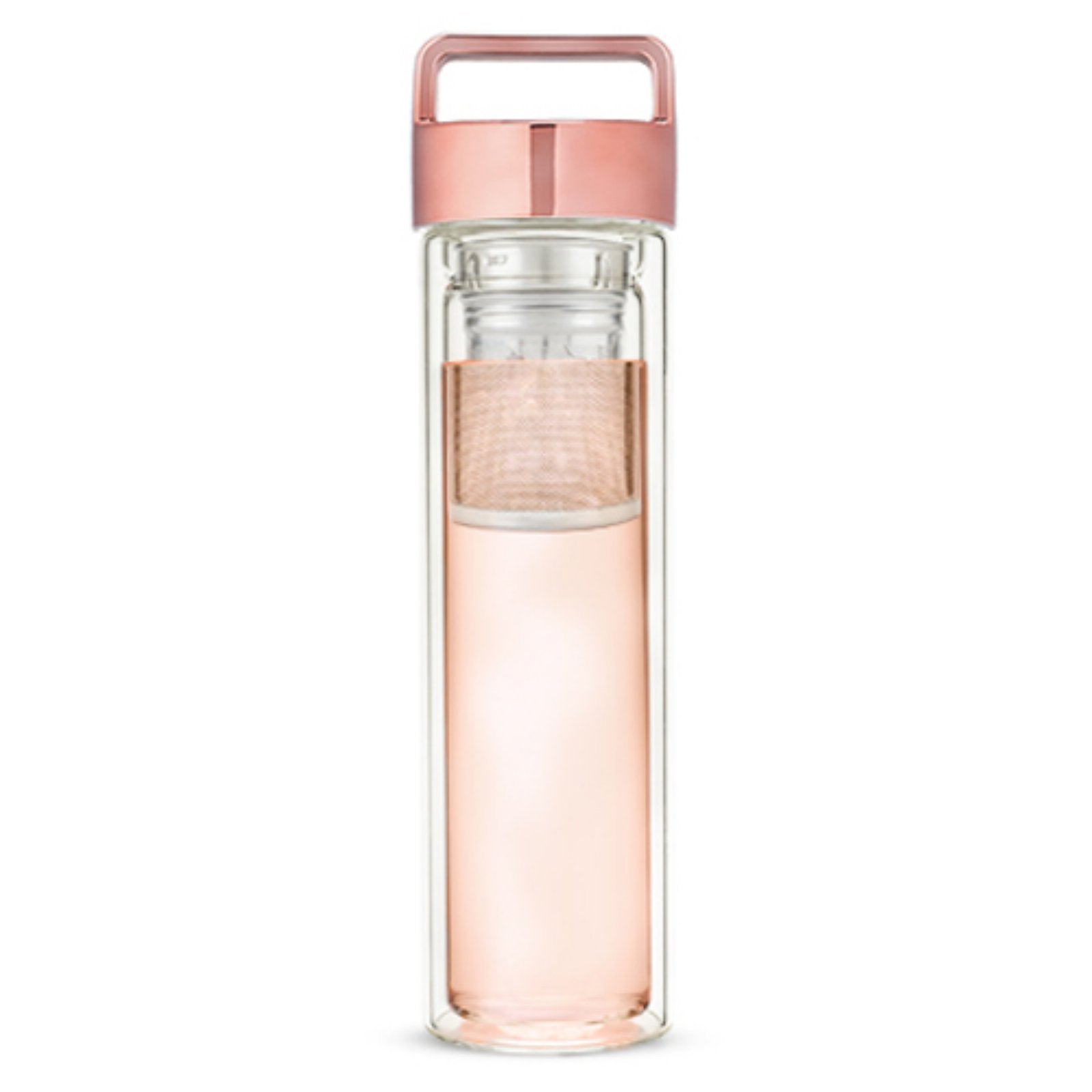 Dylan Rose Gold Glass Travel Infuser Mug