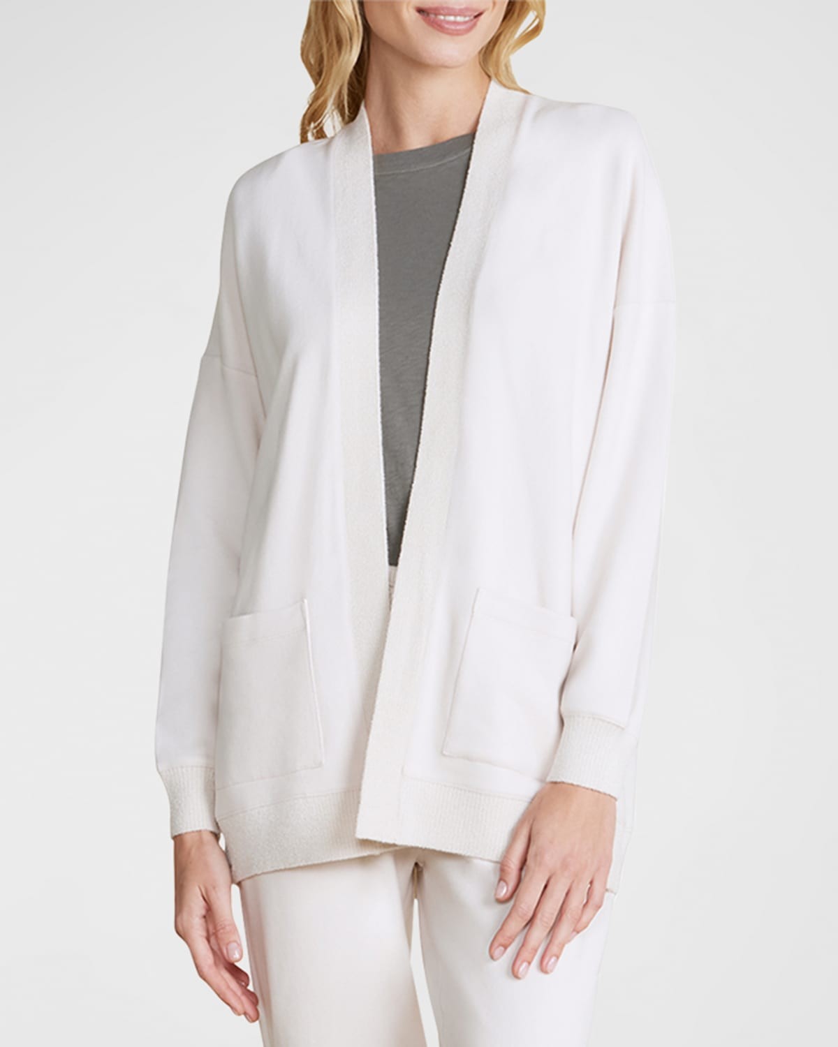 MC Brushed Fleece Mix Cardigan - Sand Dune - Sm.