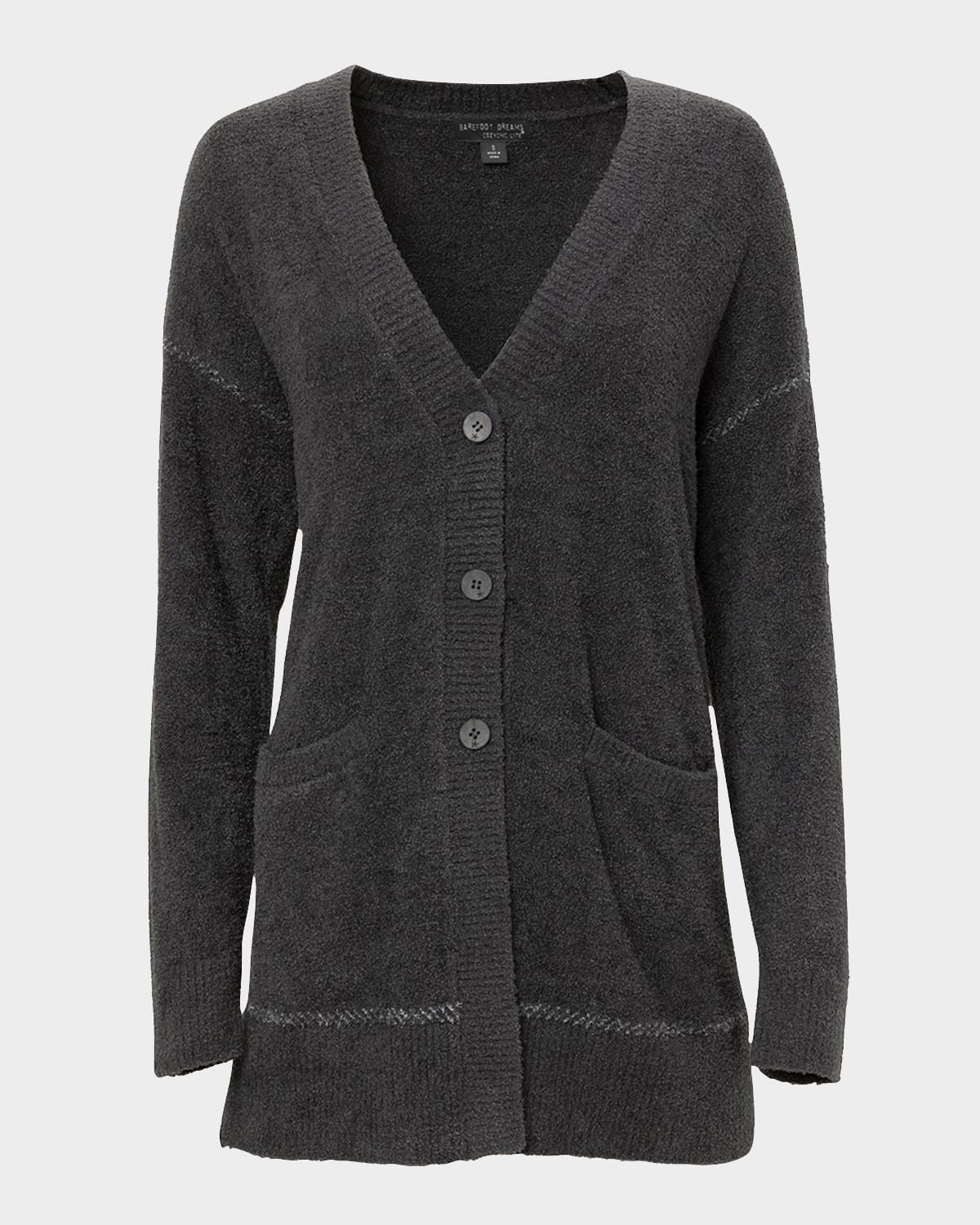 CCL Contrast Stitch Cardigan - Carbon/Pearl XS