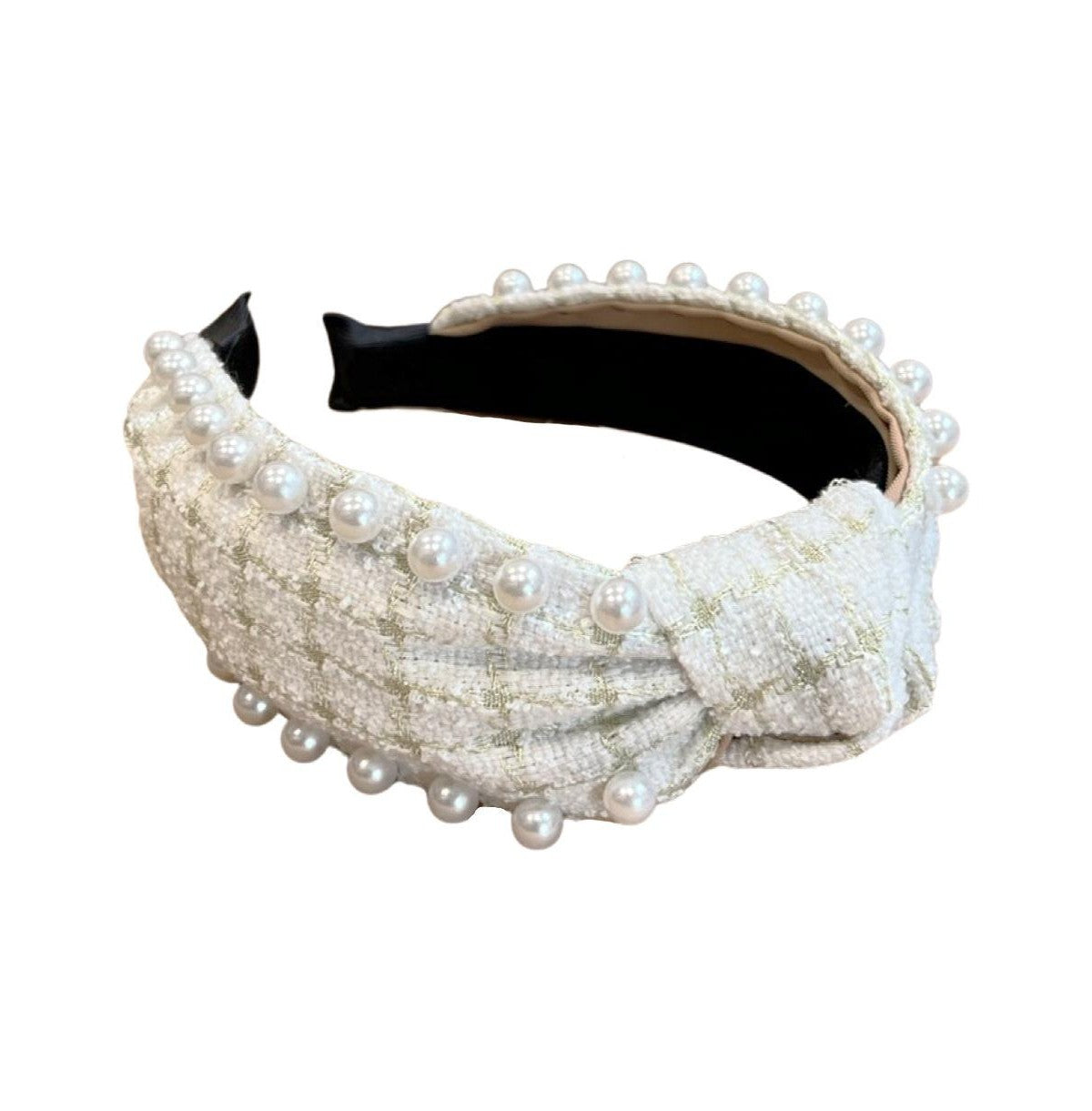 IT GIRL HEADBAND PEARL-CREAM TOP KNOT