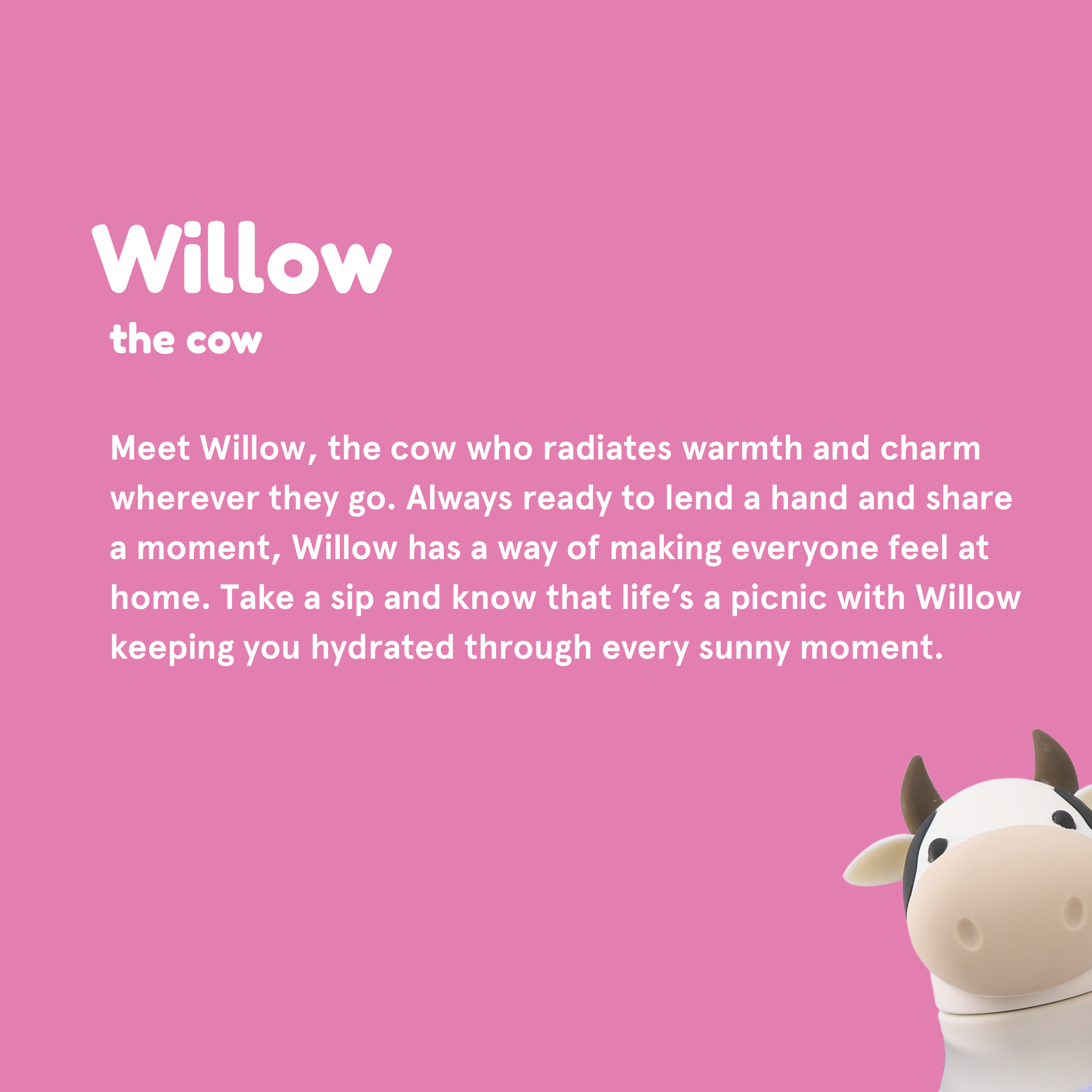 Ceramic-Lined Water Bottle - Cow