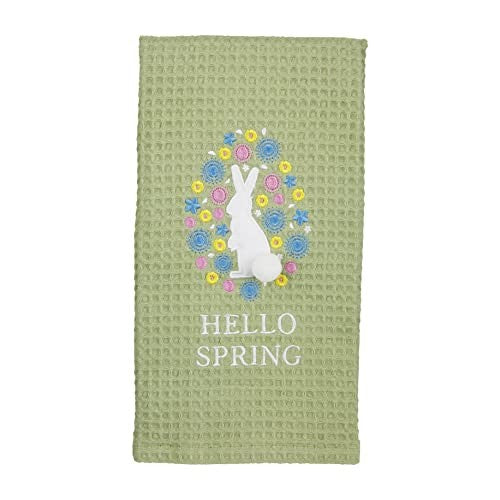 Bunny In Flower Waffle Towel