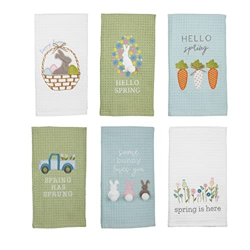 Bunny In Flower Waffle Towel