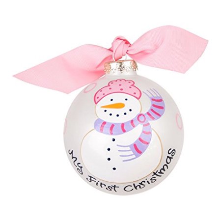 My First Christmas Snowman Girl 100mm Glass Ornament