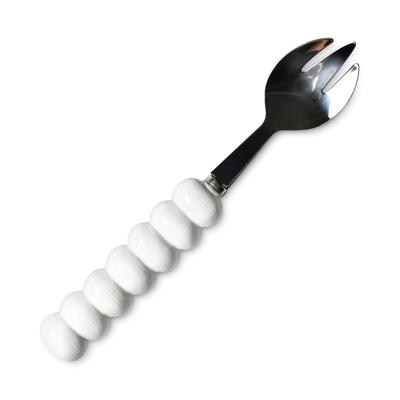 Signature Knob Serving Fork White
