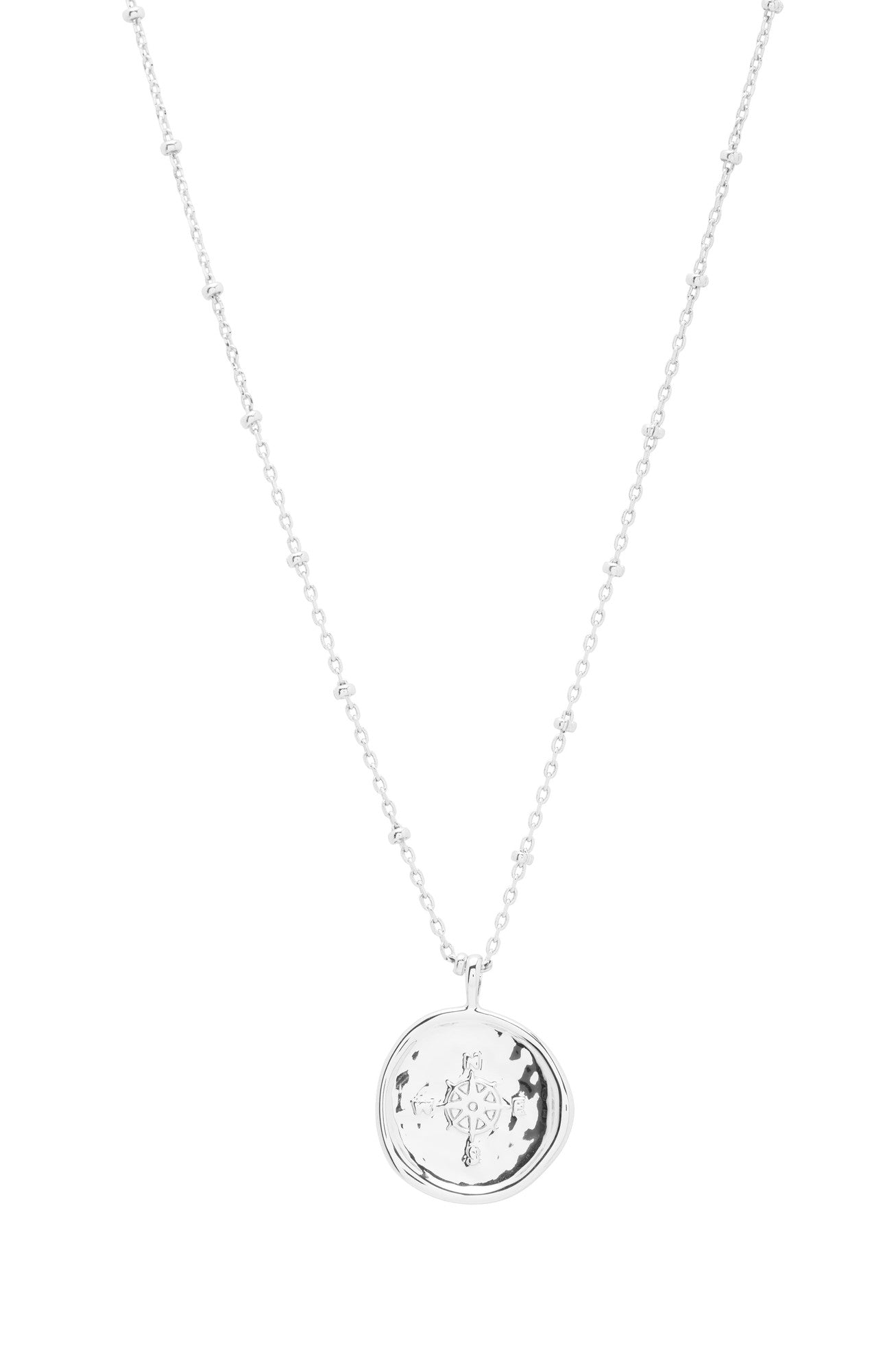 Compass Coin Necklace (silver)