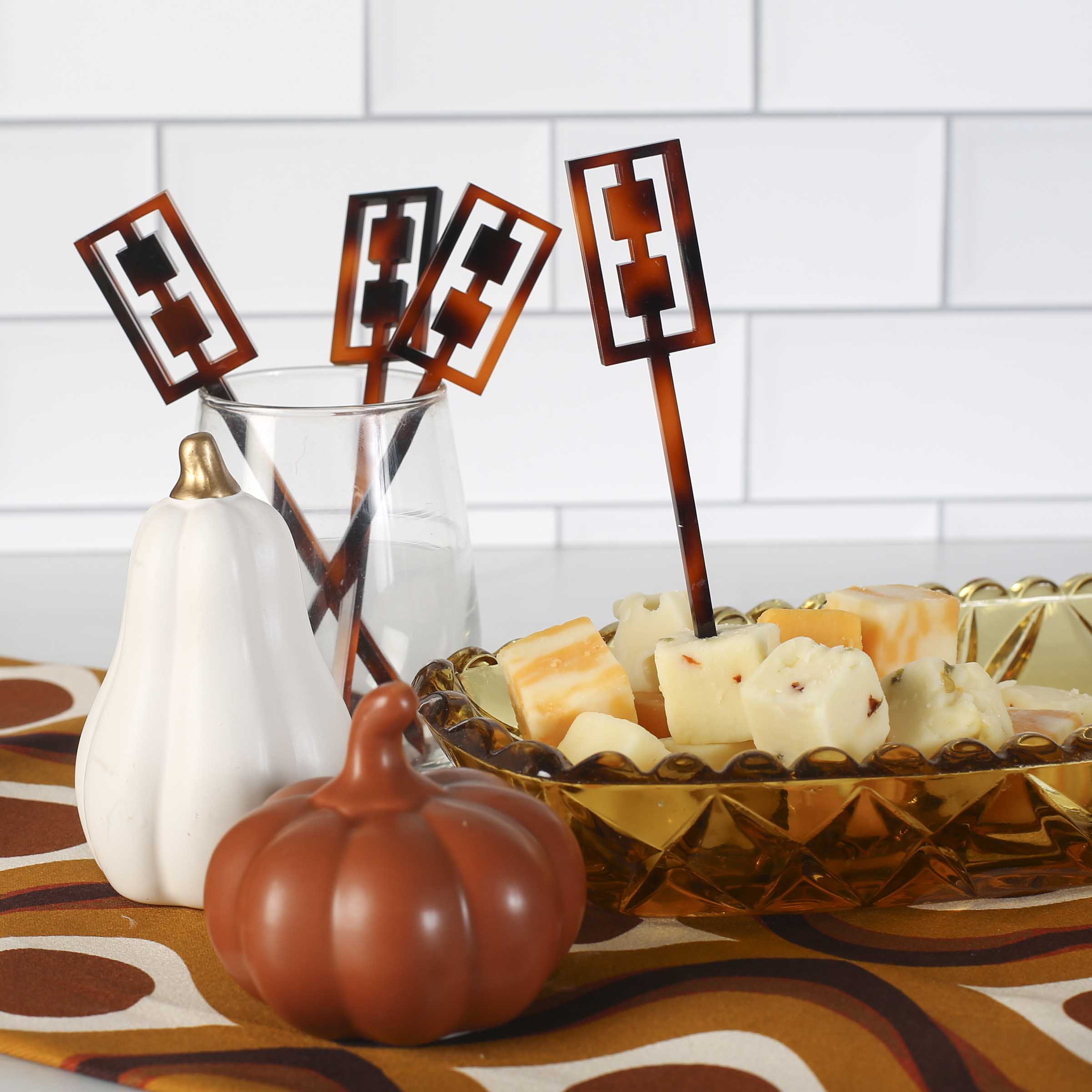 Tortoise Acrylic Cocktail Pick (set of 6)