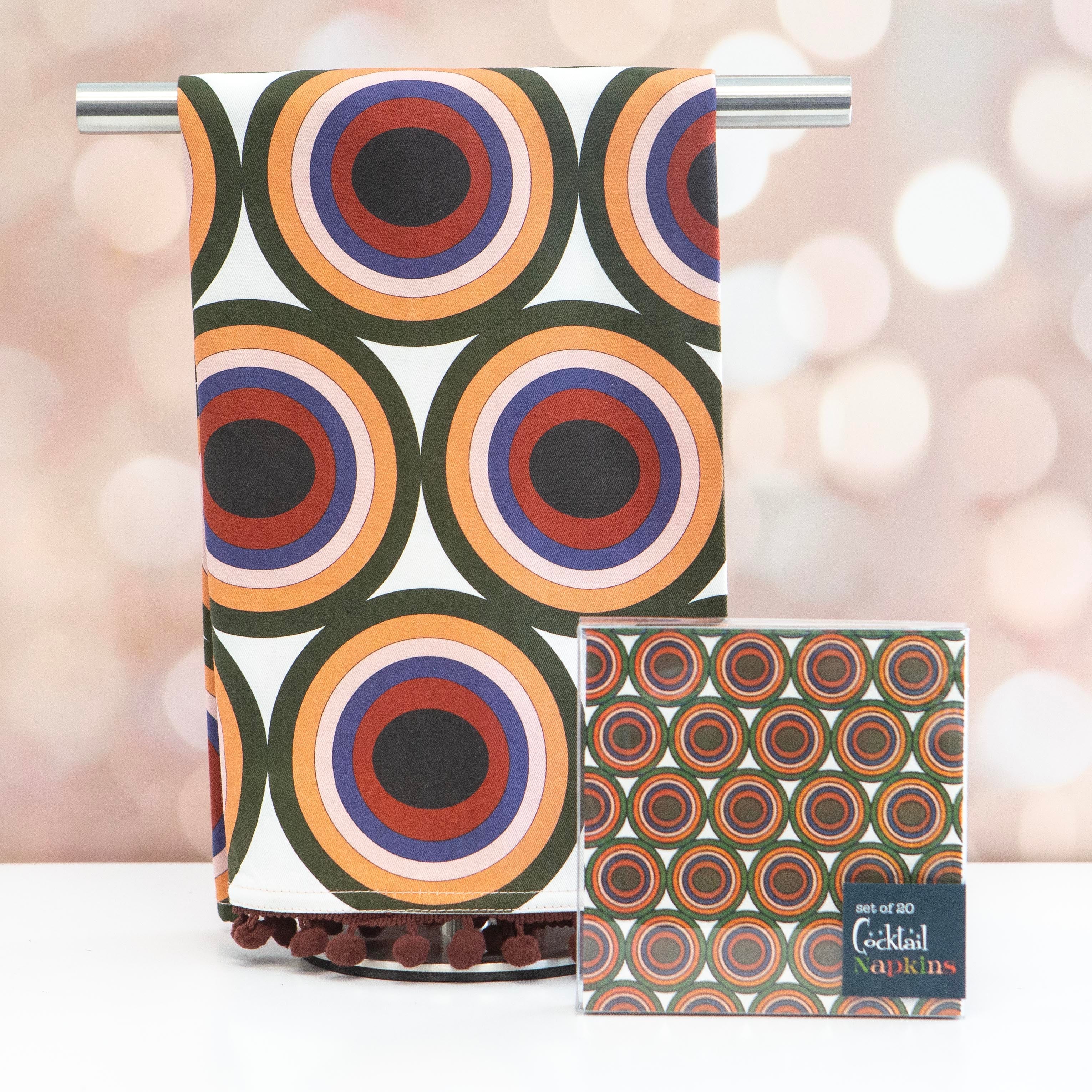 Circle Pyramid Cocktail Beverage Napkin