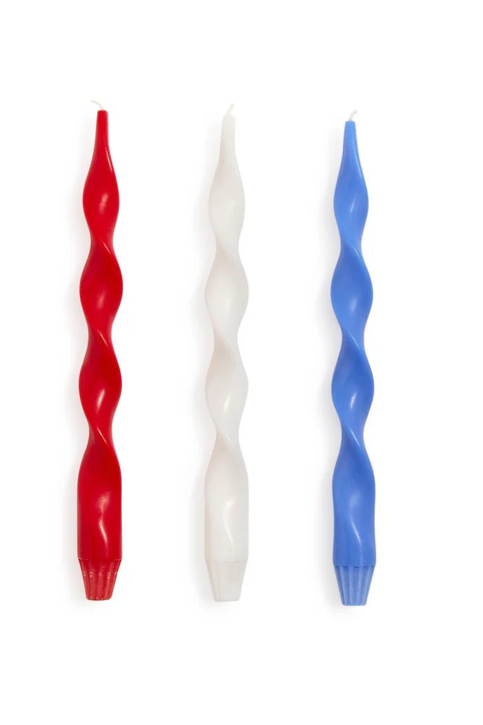 Red, White & Blue 12' Twist Taper Candles - Gift Box (set of 3)