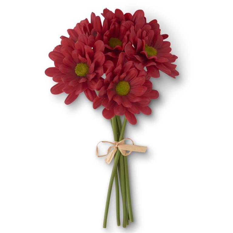 10" Red Real Touch Daisy Bundle (6 stems)
