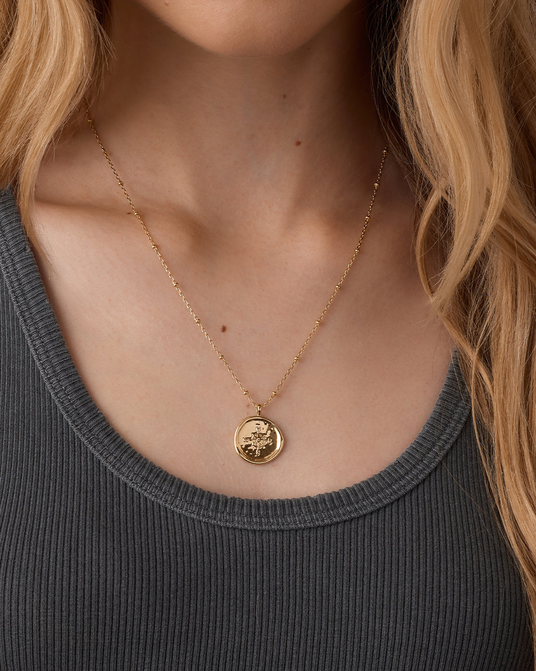 Compass Pendant Necklace (gold)