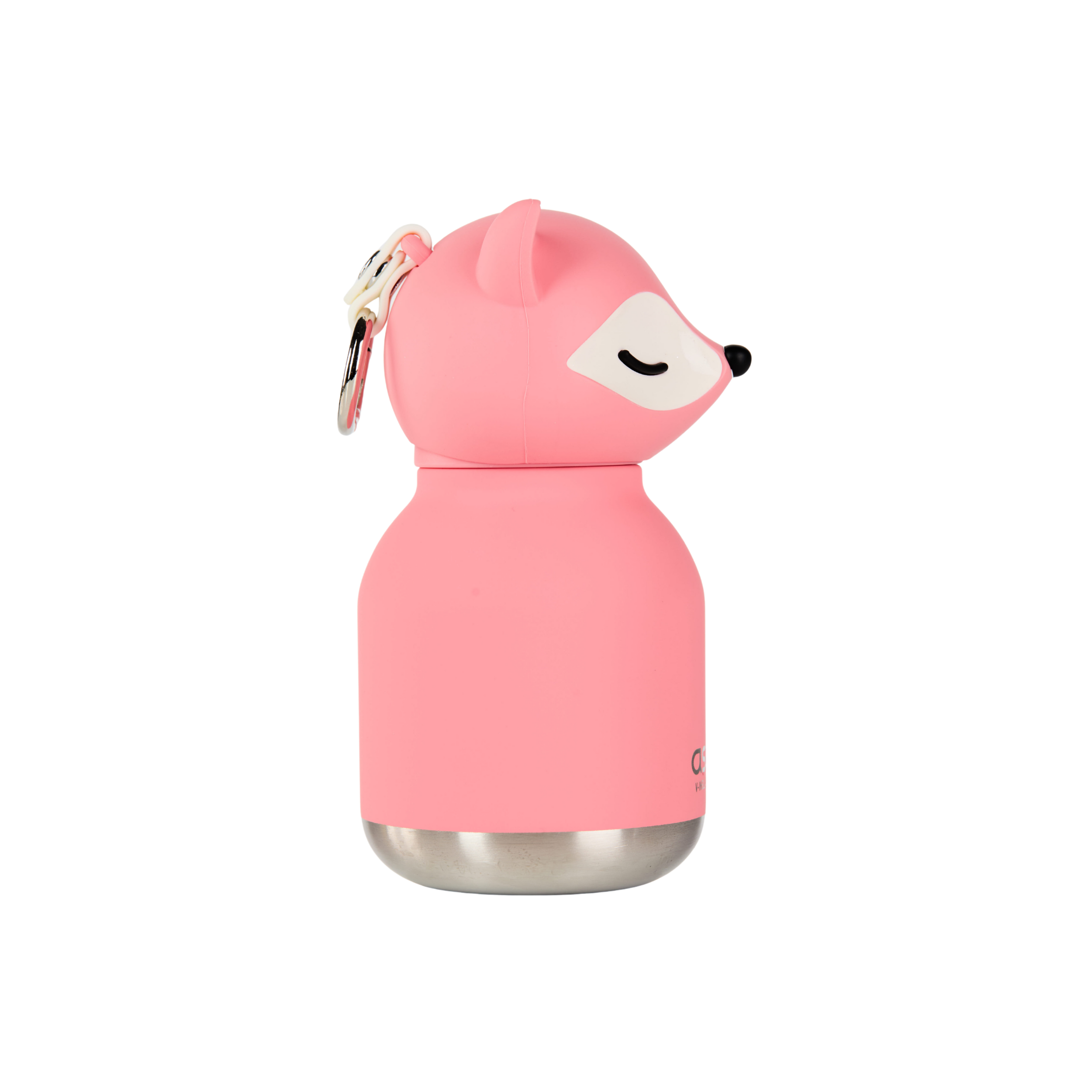 Bag Charm Water Bottle - Pink Fox