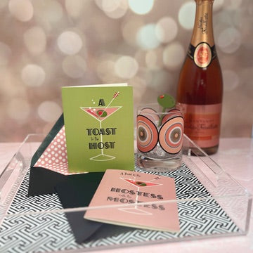 Toast to the Hostess with the Mostess Vintage Martini Card