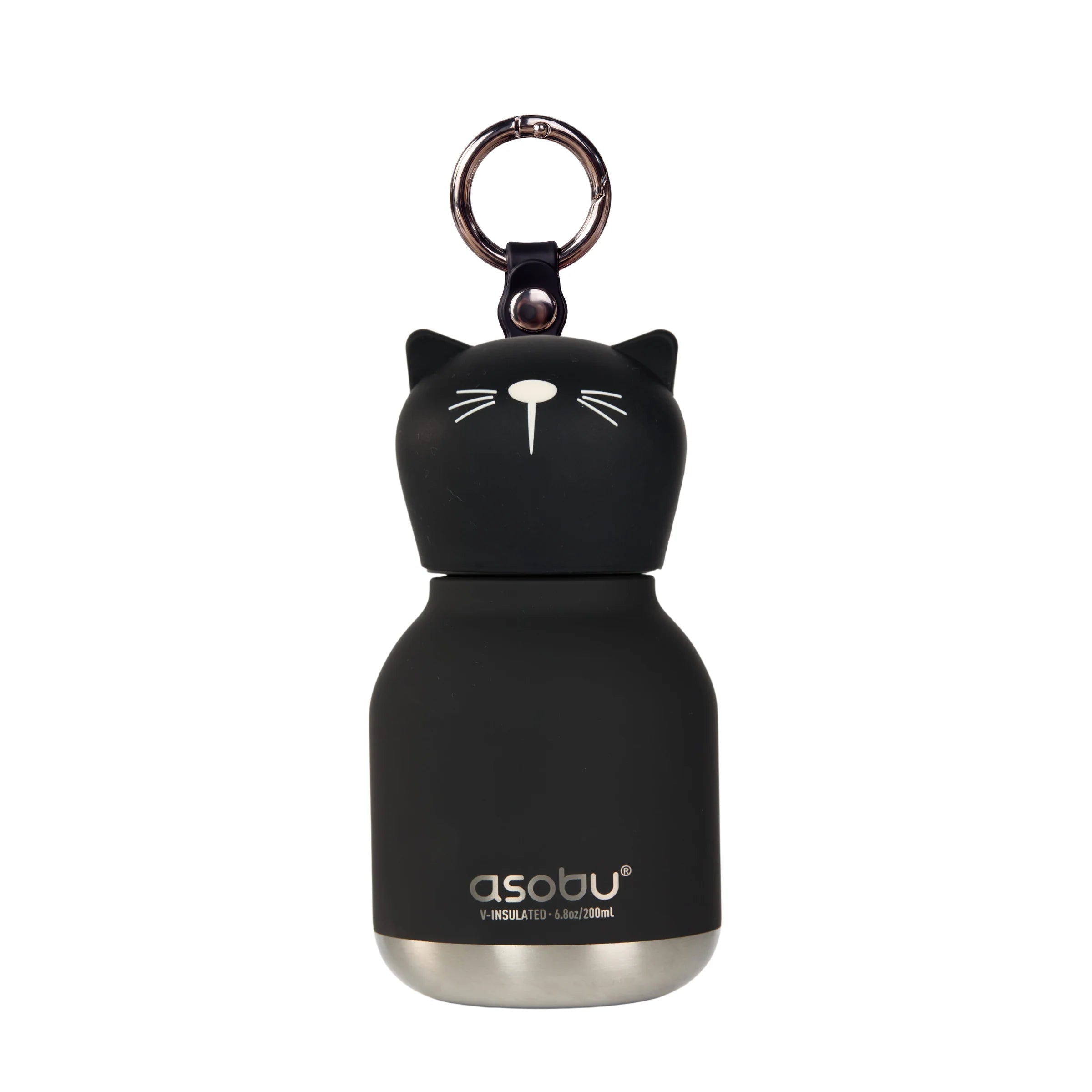 Bag Charm Water Bottle - Black Cat