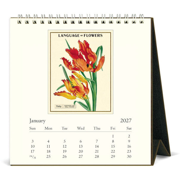 2027 LANGUAGE OF FLOWERS DESK CALENDAR
