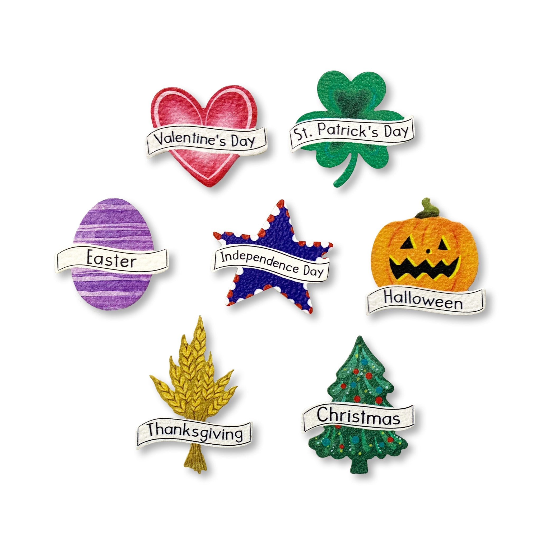 HOLIDAY CALENDAR MAGNETS SET OF 7