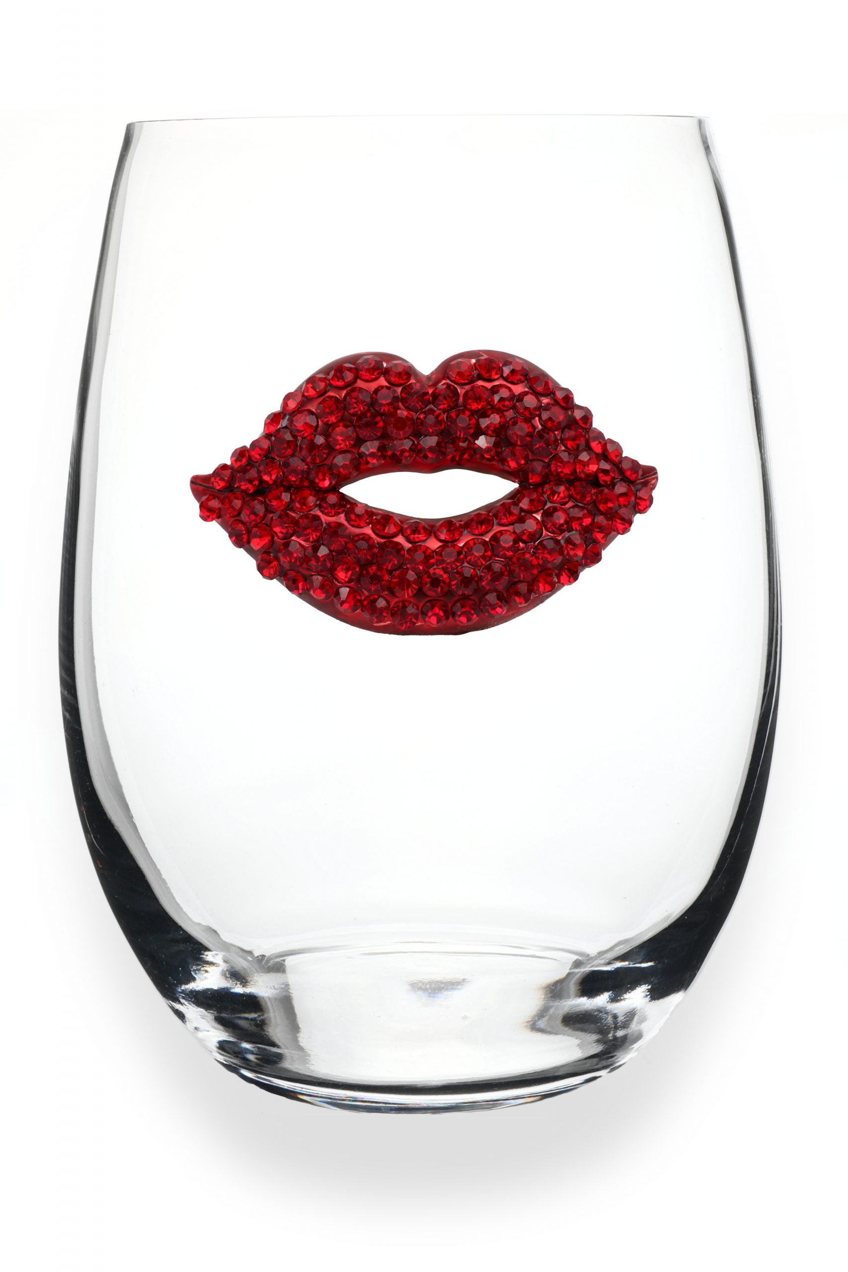 Red Lips Stemless Wine Glass