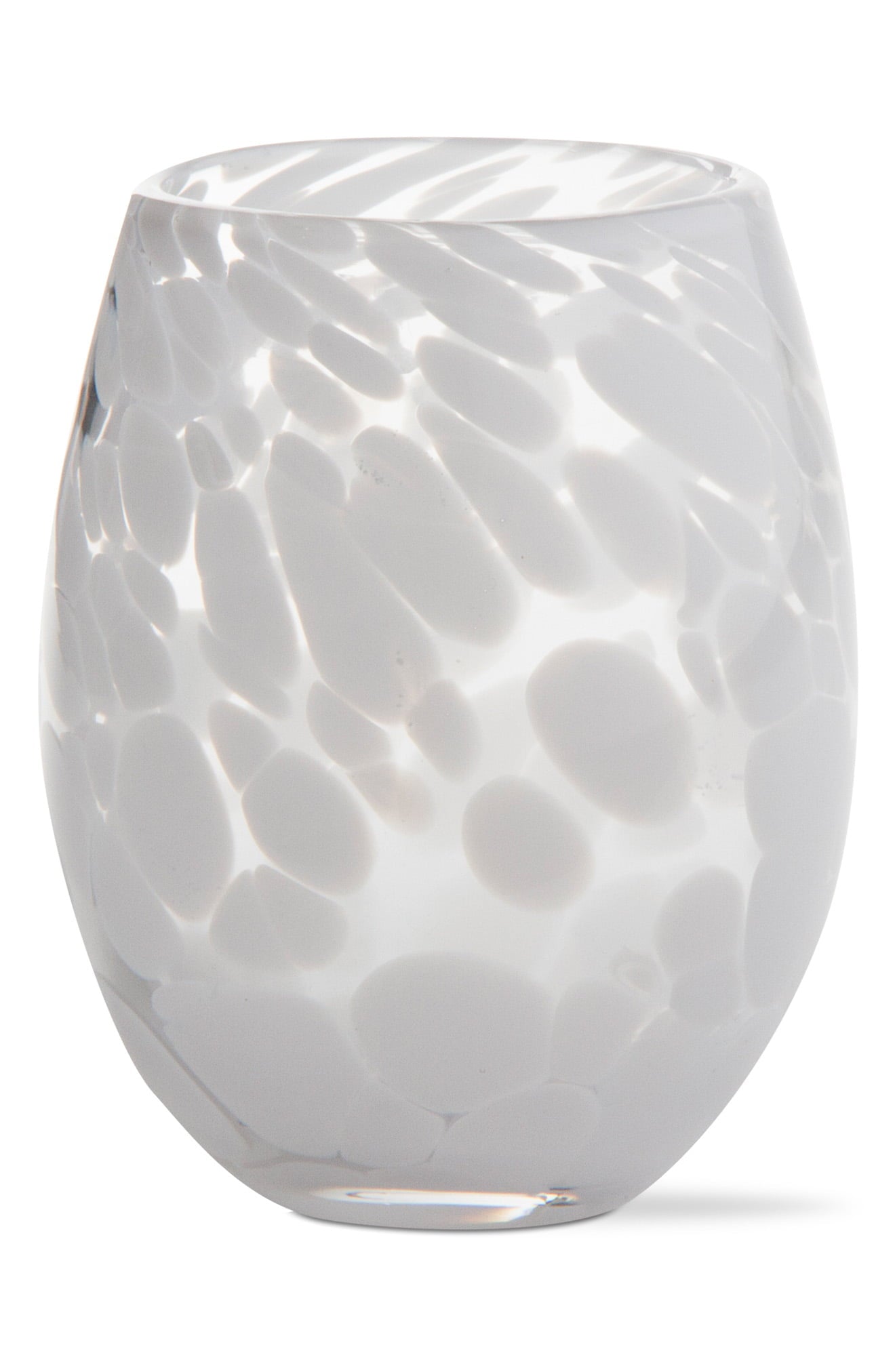 Confetti Stemless Wine Glass White