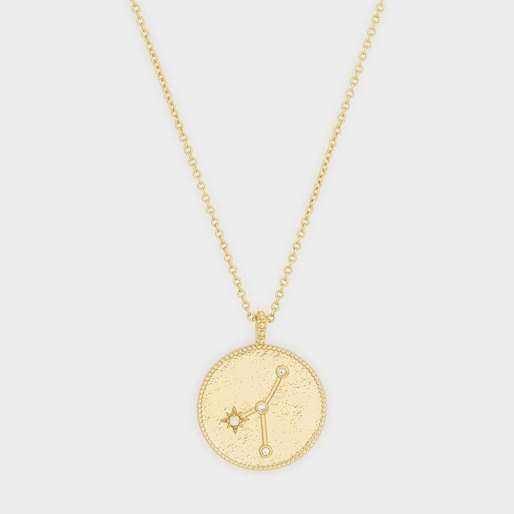 ASTROLOGY COIN NECKLACE CANCER GOLD