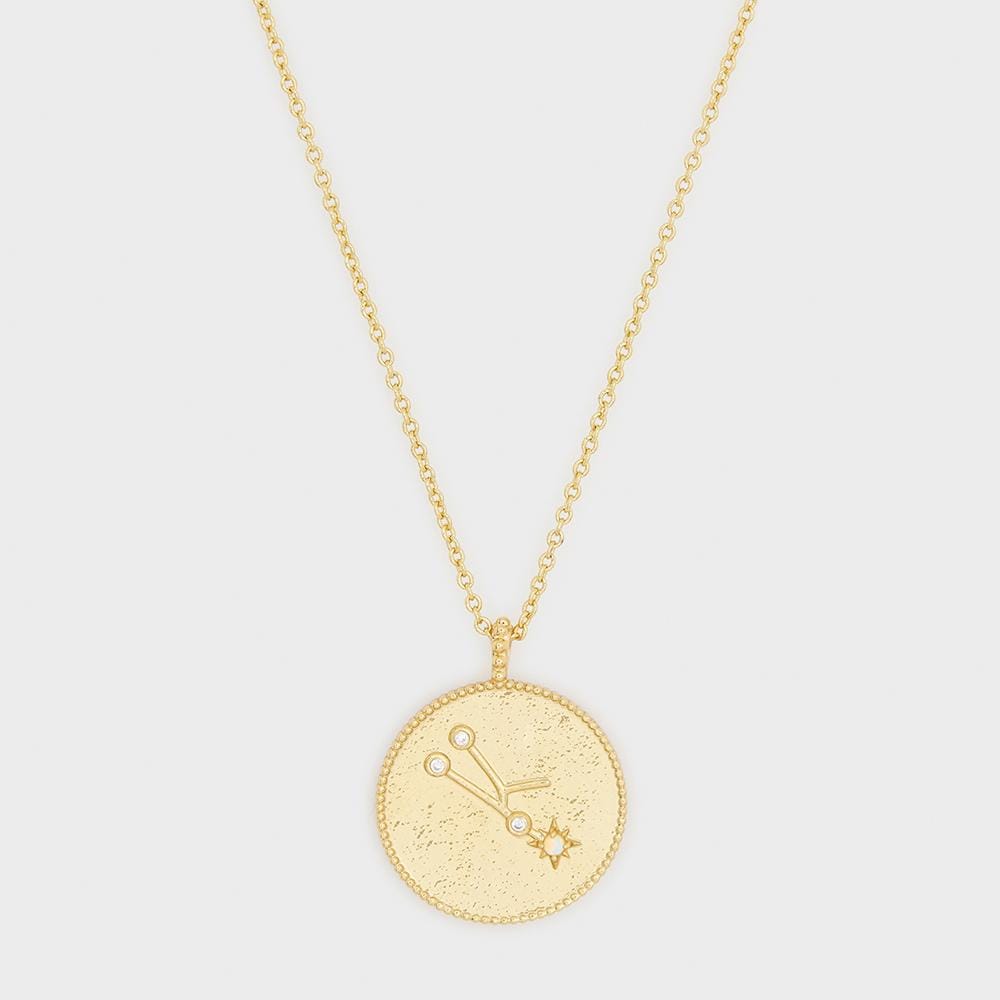 ASTROLOGY COIN NECKLACE GOLD TAURUS