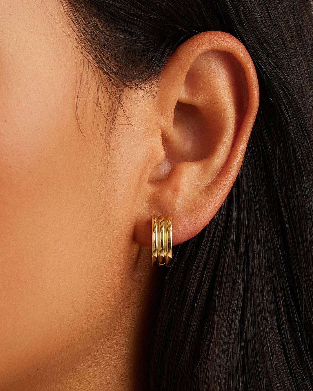 Reed Hoops - Gold (stainless steel post)