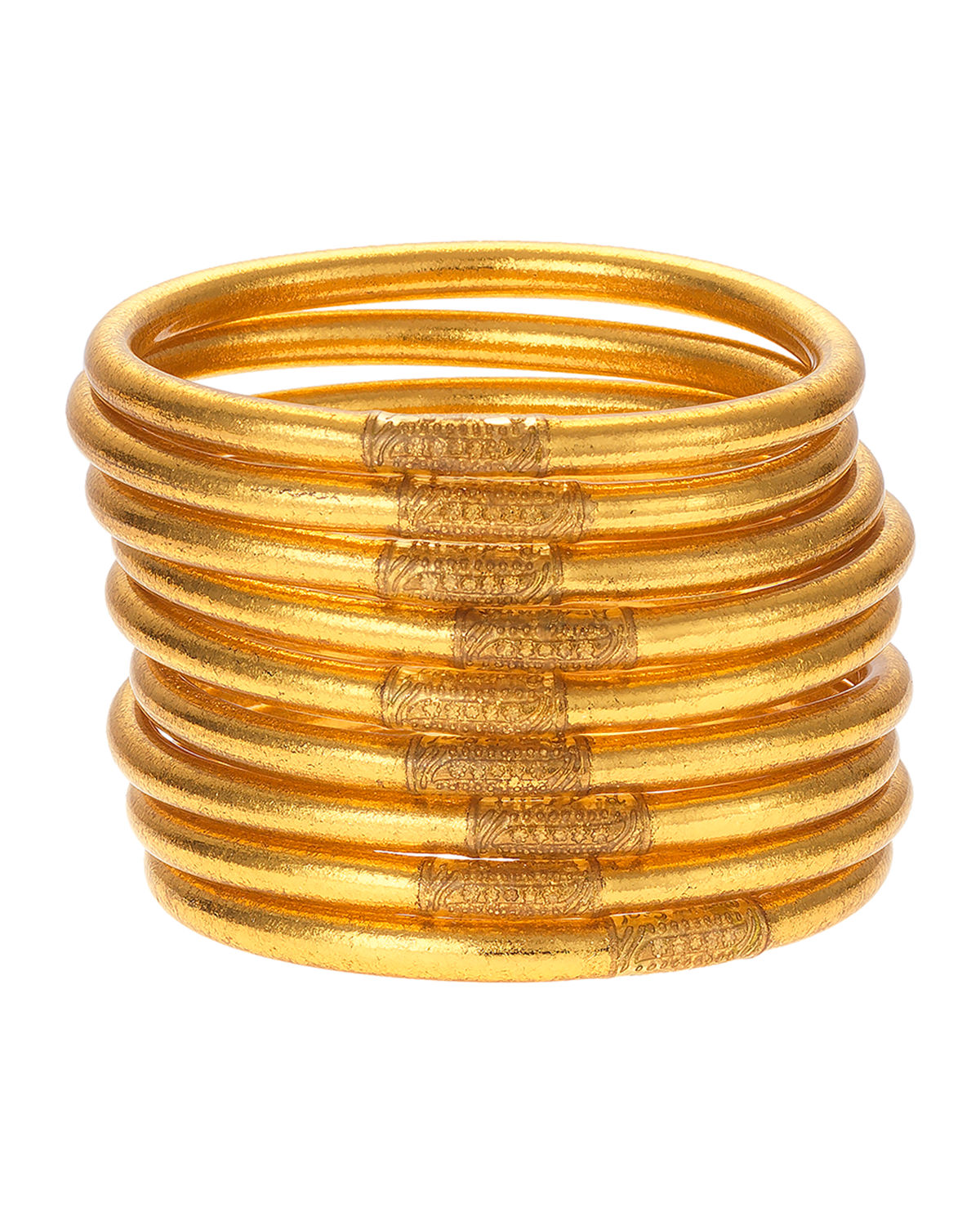 GOLD ALL WEATHER BANGLES MEDIUM SET OF 9