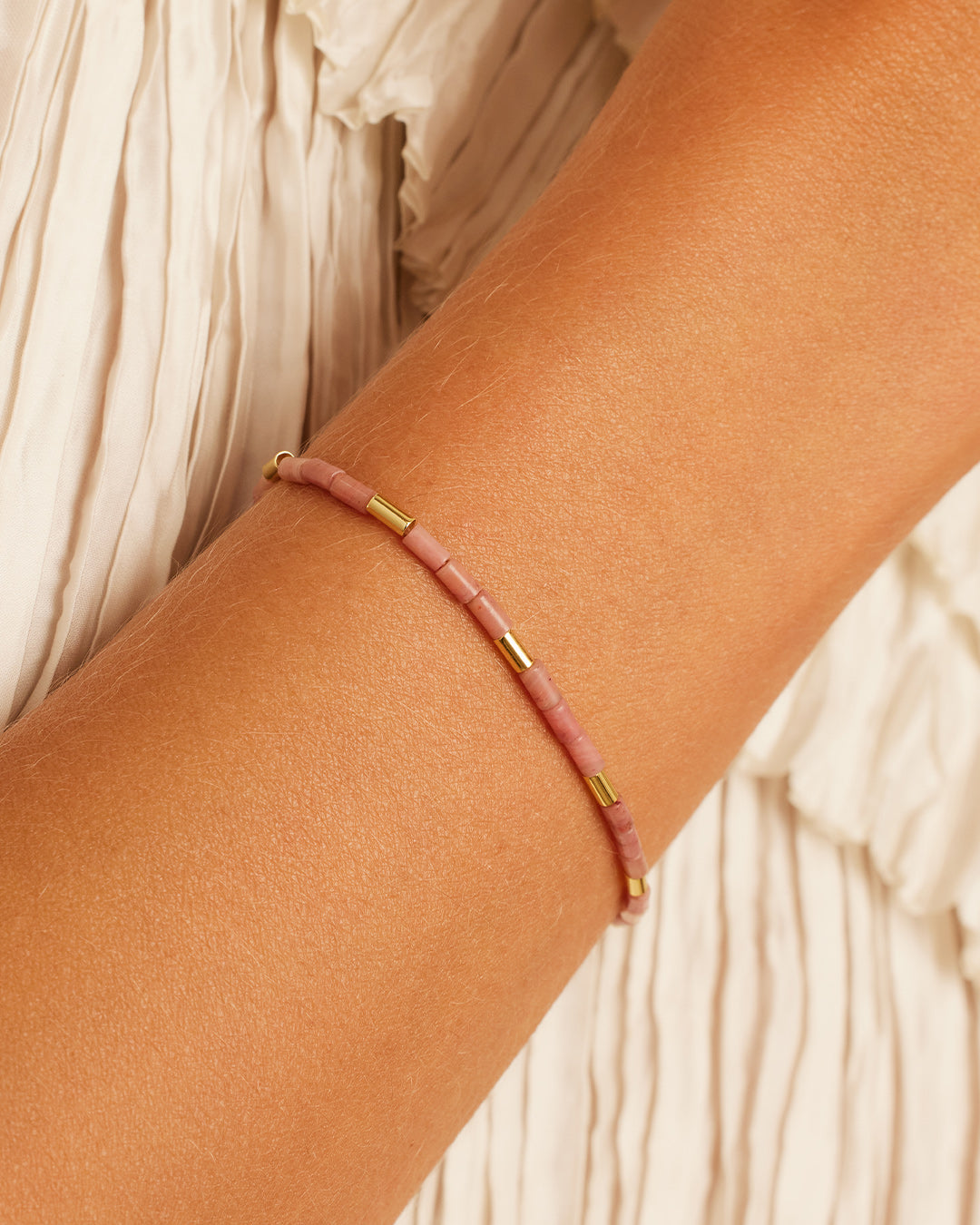 Power Gemstone Tatum Bracelet for Compassion (Rhodochrosite)