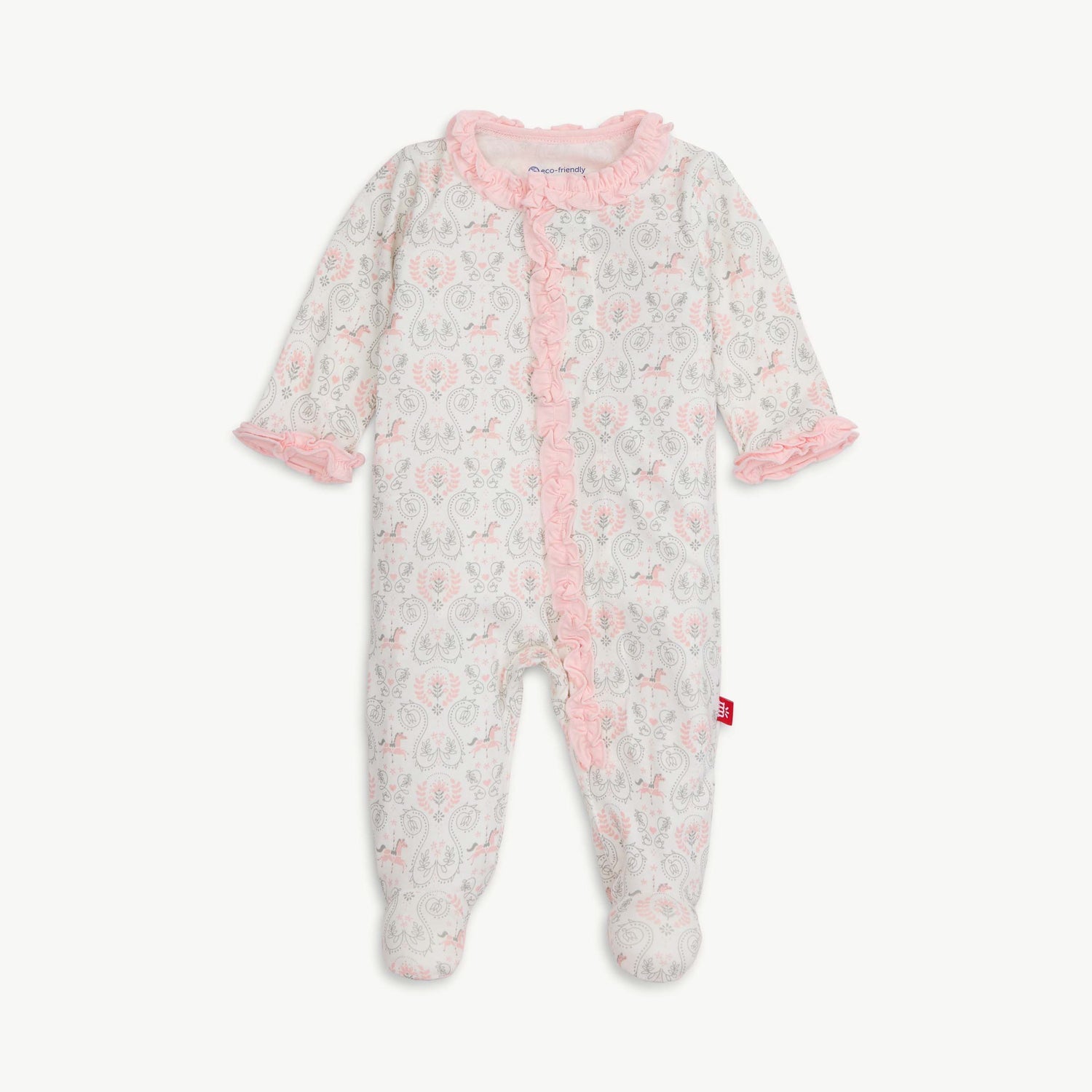 CAROUSEL MAGNETIC FOOTIE  RUFFLES 0-3 MOS