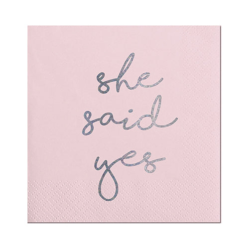 Beverage Napkin - She Said Yes