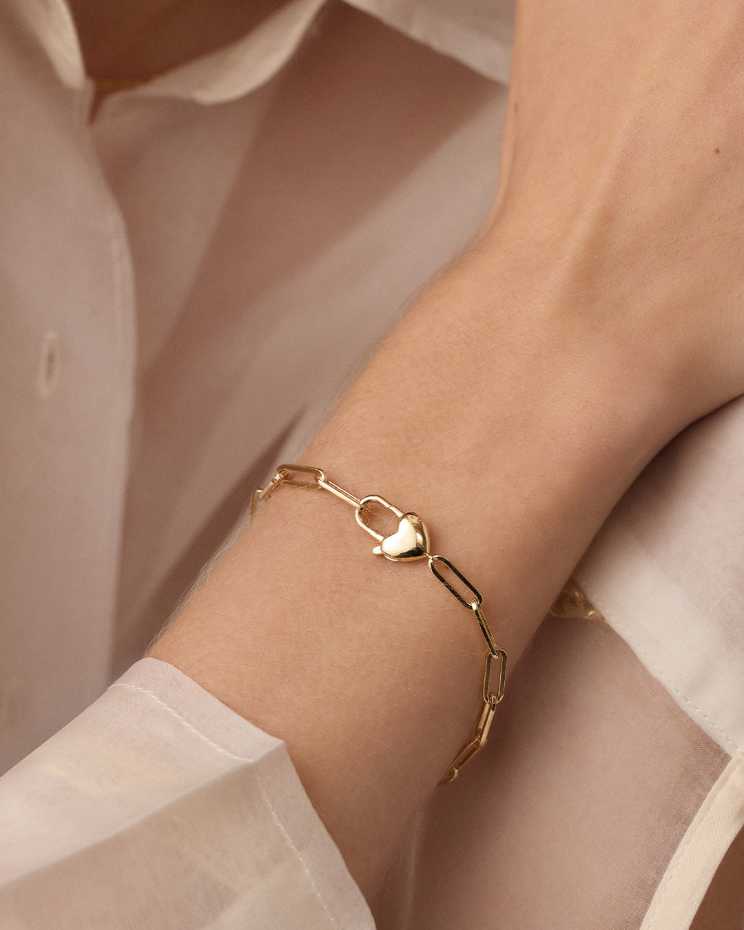 Heart Padlock Bracelet (gold)