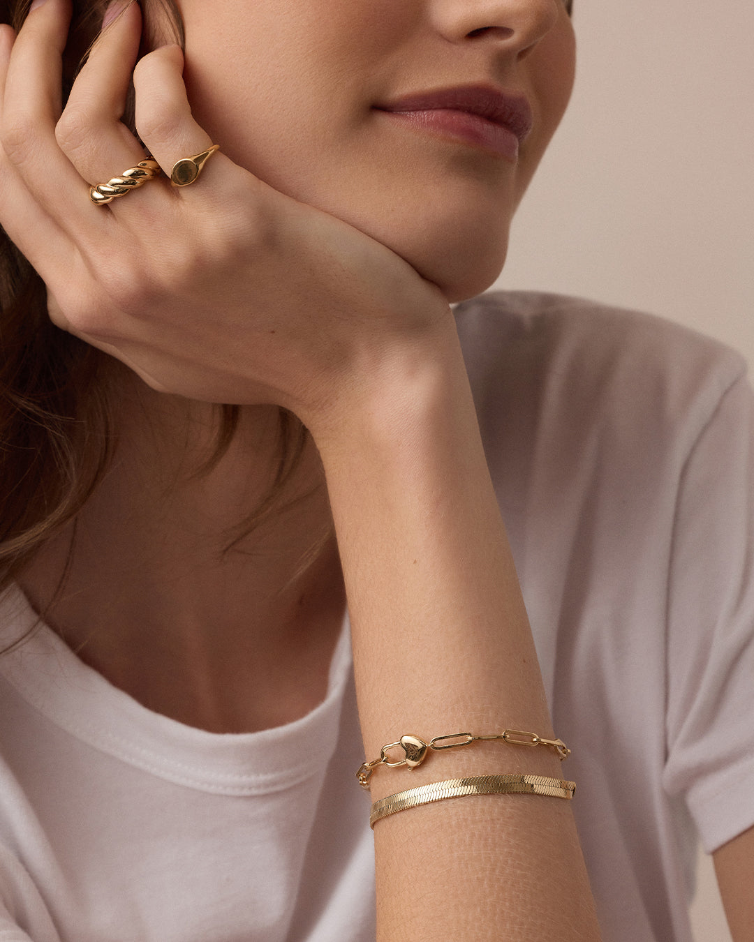Heart Padlock Bracelet (gold)