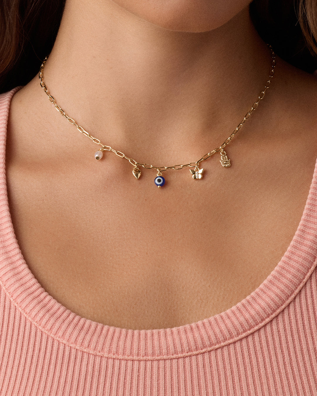 Connection Mini Charm Necklace (gold)