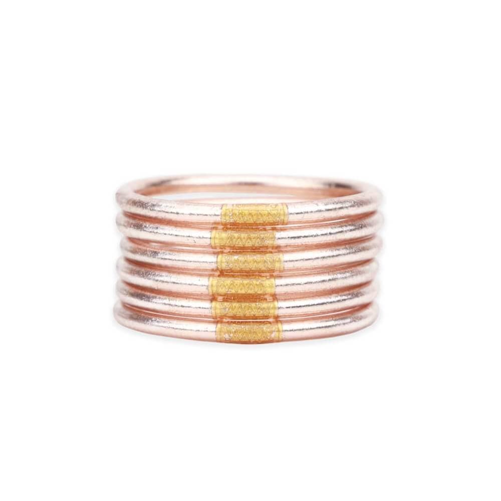 CHAMPAGNE ALL WEATHER BANGLES SMALL SET OF 6