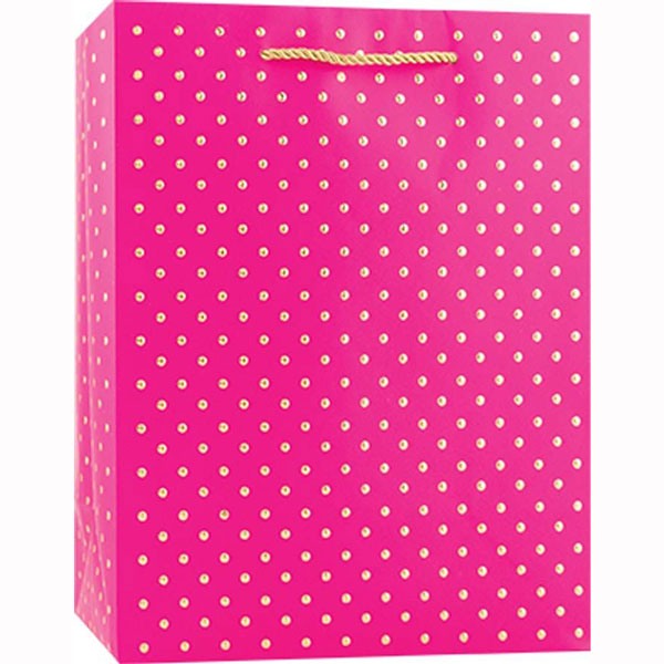Gold Swiss Dots - Magenta Tote Bag - Medium