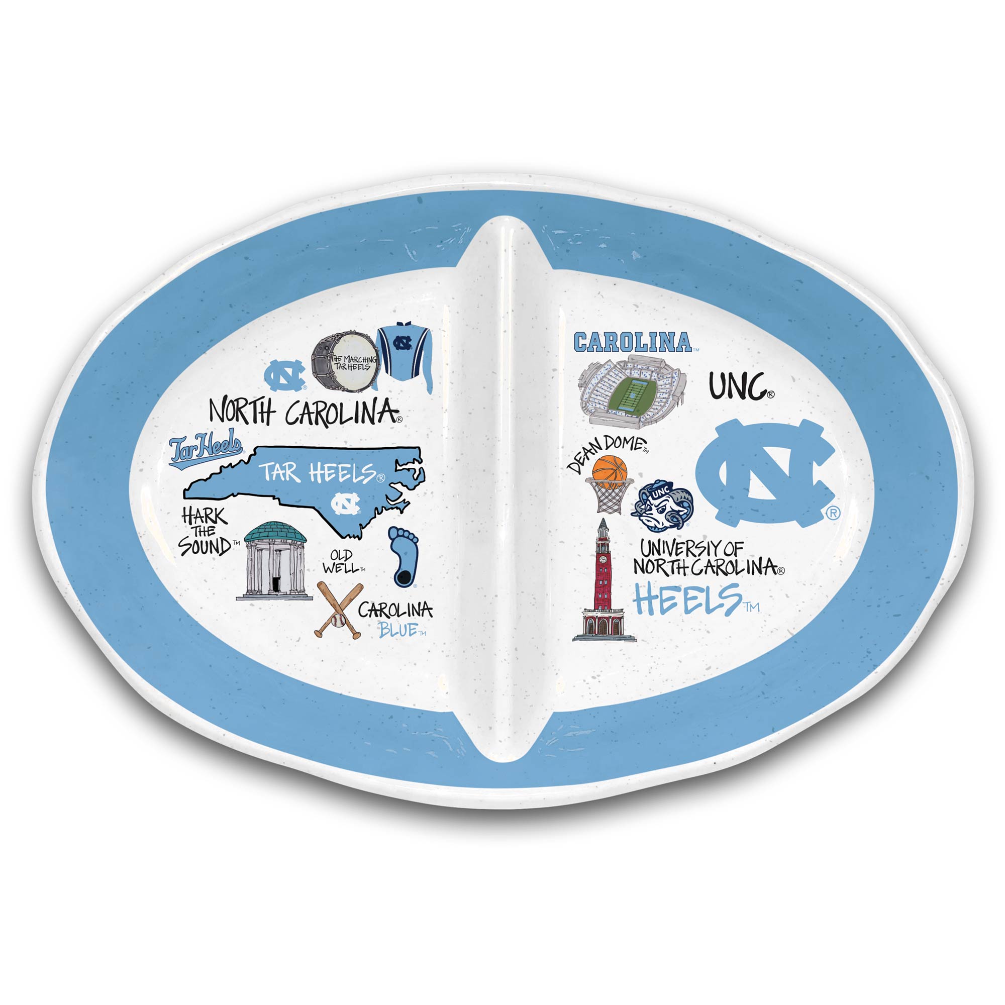 UNC 2 SECTION PLATTER