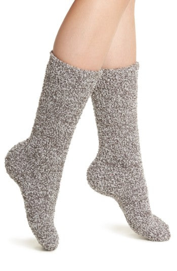 Cozy Chic Womens Heathered Socks - Graphite White