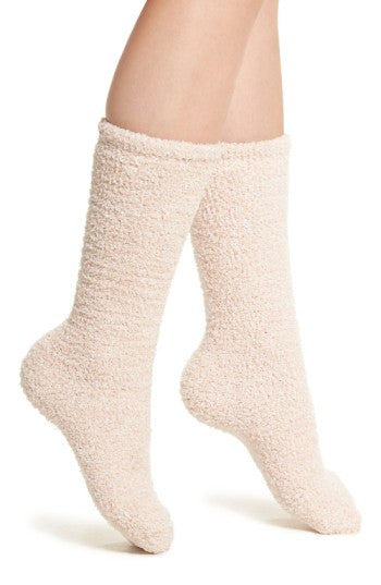 Cozy Chic Womens Heathered Socks - Dusty Rose/White