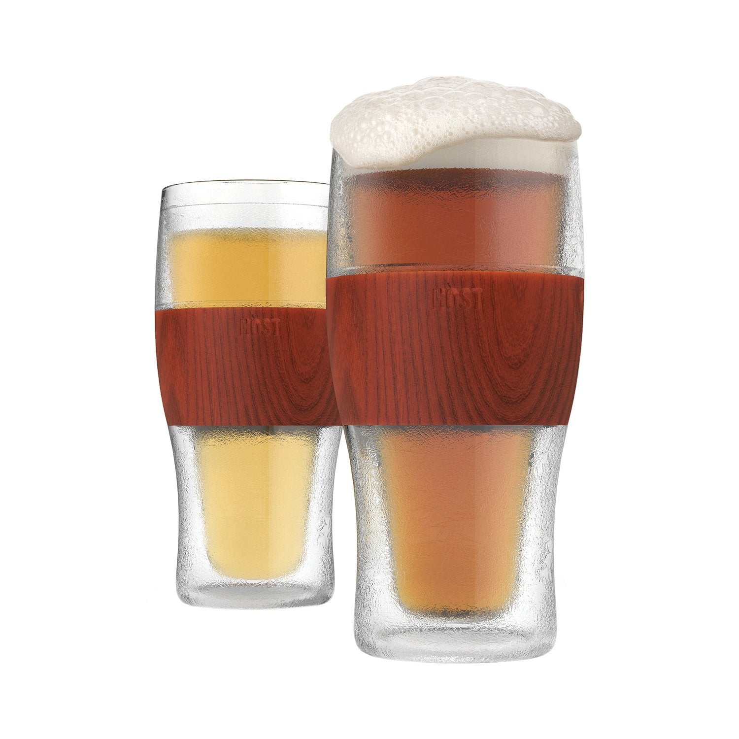 Beer Freeze Cooling Cups in Wood (set of 2)
