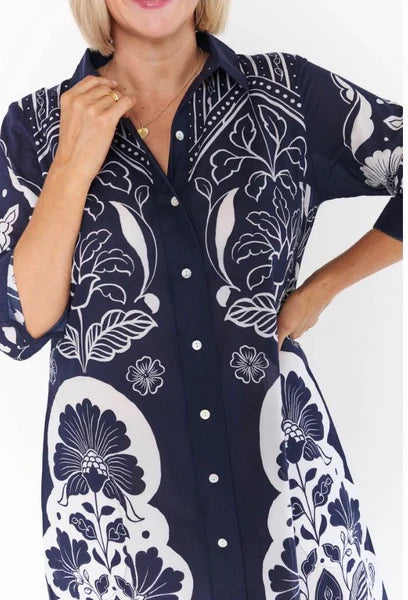 SACRED BLOOM MAXI DRESS-NAVY-MEDIUM