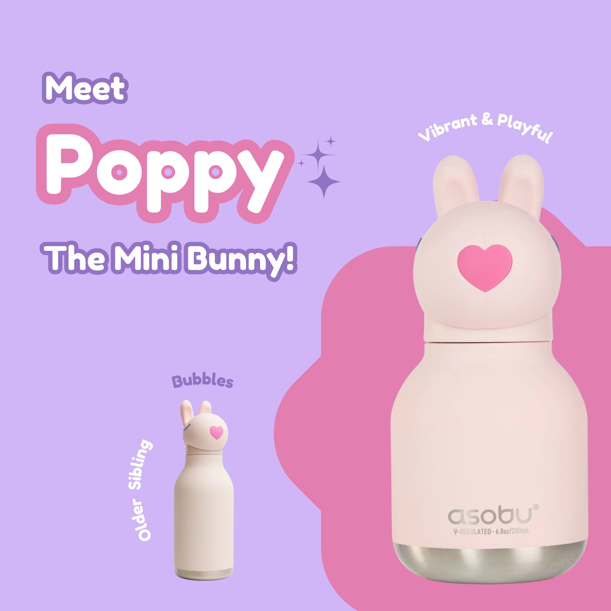 Bag Charm Water Bottle - Bunny